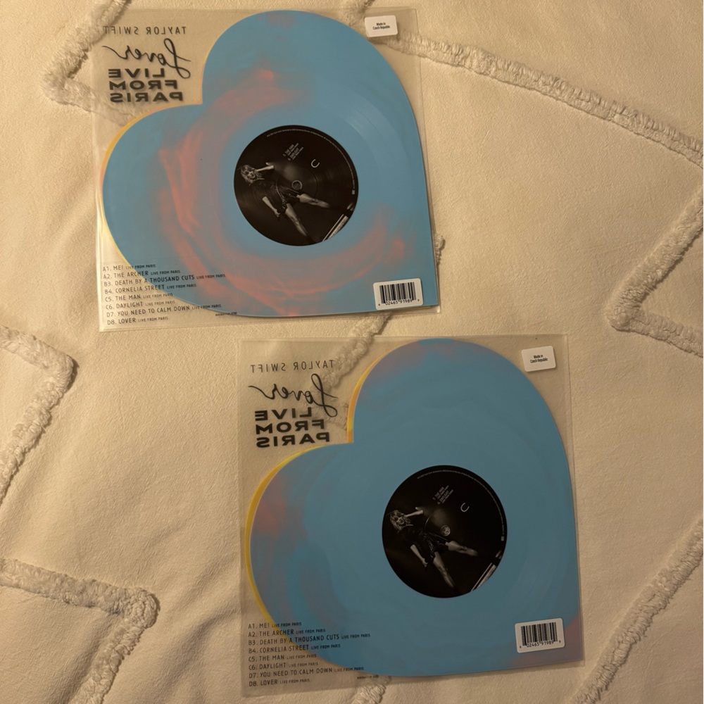 Taylor Swift Lover Live From Paris Heart Shaped Vinyl - Picture 3 of 4